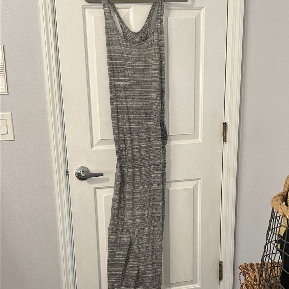 LOFT Heather Gray T-Shirt Knit Maxi Dress
